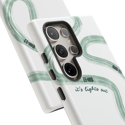 F1 Phone Case Green Painted "its lights out and away we go", Trendy F1 Gift, Formula 1 Gift, Cute F1 Phone Case, Gift for F1 Fans