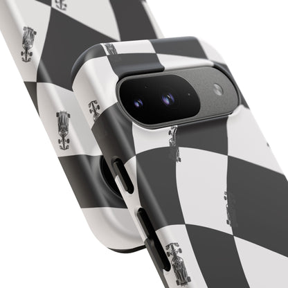 F1 Phone Case Black and White Checkered Design, Trendy F1 Gift, Formula 1 Gift, Cute F1 Phone Case, Unique Formula One Phone Case