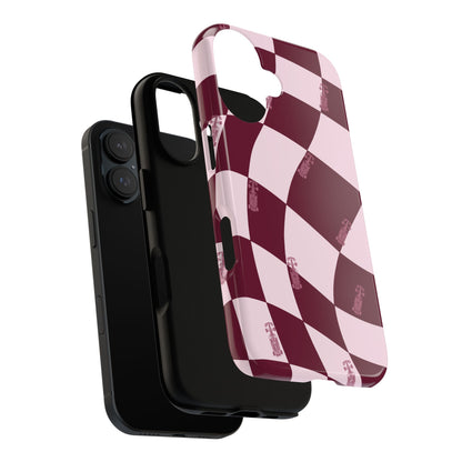 F1 Phone Case Pink Checkered Design, Trendy F1 Gift, Formula 1 Gift, Cute F1 Phone Case, Unique Formula One Phone Case