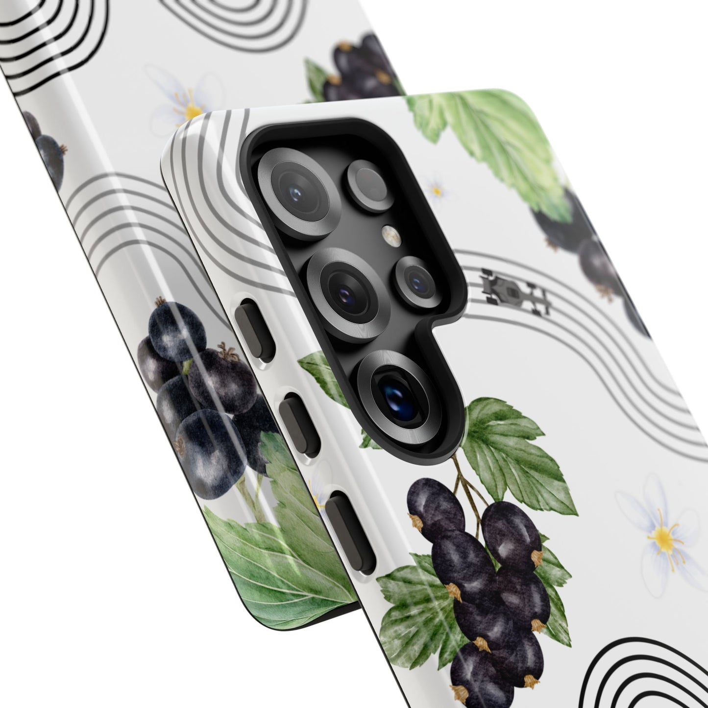 F1 Cadillac and Black Currants Phone Case, Trendy F1 Gift, Formula 1 Gift, Cute Fruit F1 Phone Case, Unique Phone Case