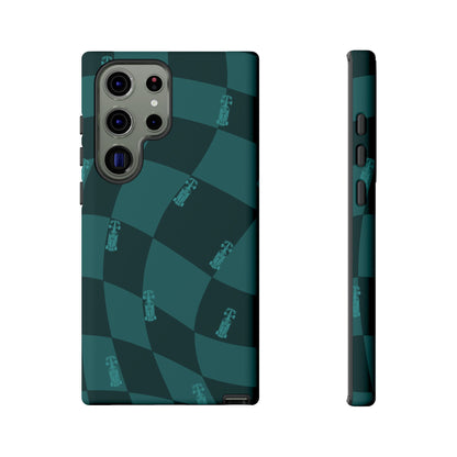 F1 Phone Case Teal Checkered Design, Trendy F1 Gift, Formula 1 Gift, Cute F1 Phone Case, Unique Formula One Phone Case