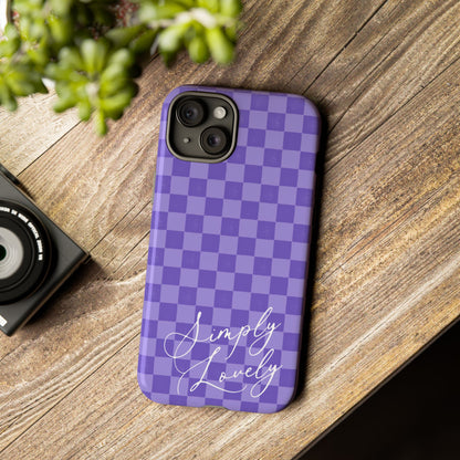 Simply Lovely Purple Checkered F1 Phone Case Design, Trendy F1 Gift, Formula 1 Gift, Cute F1 Phone Case