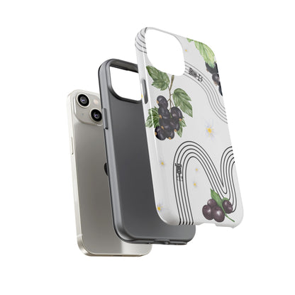 F1 Cadillac and Black Currants Phone Case, Trendy F1 Gift, Formula 1 Gift, Cute Fruit F1 Phone Case, Unique Phone Case