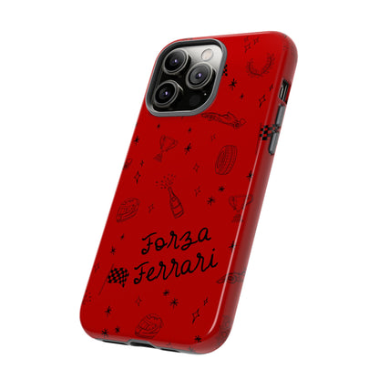 F1 Ferrari Racing Doodle "Forza Ferrari" F1 Phone Case Design