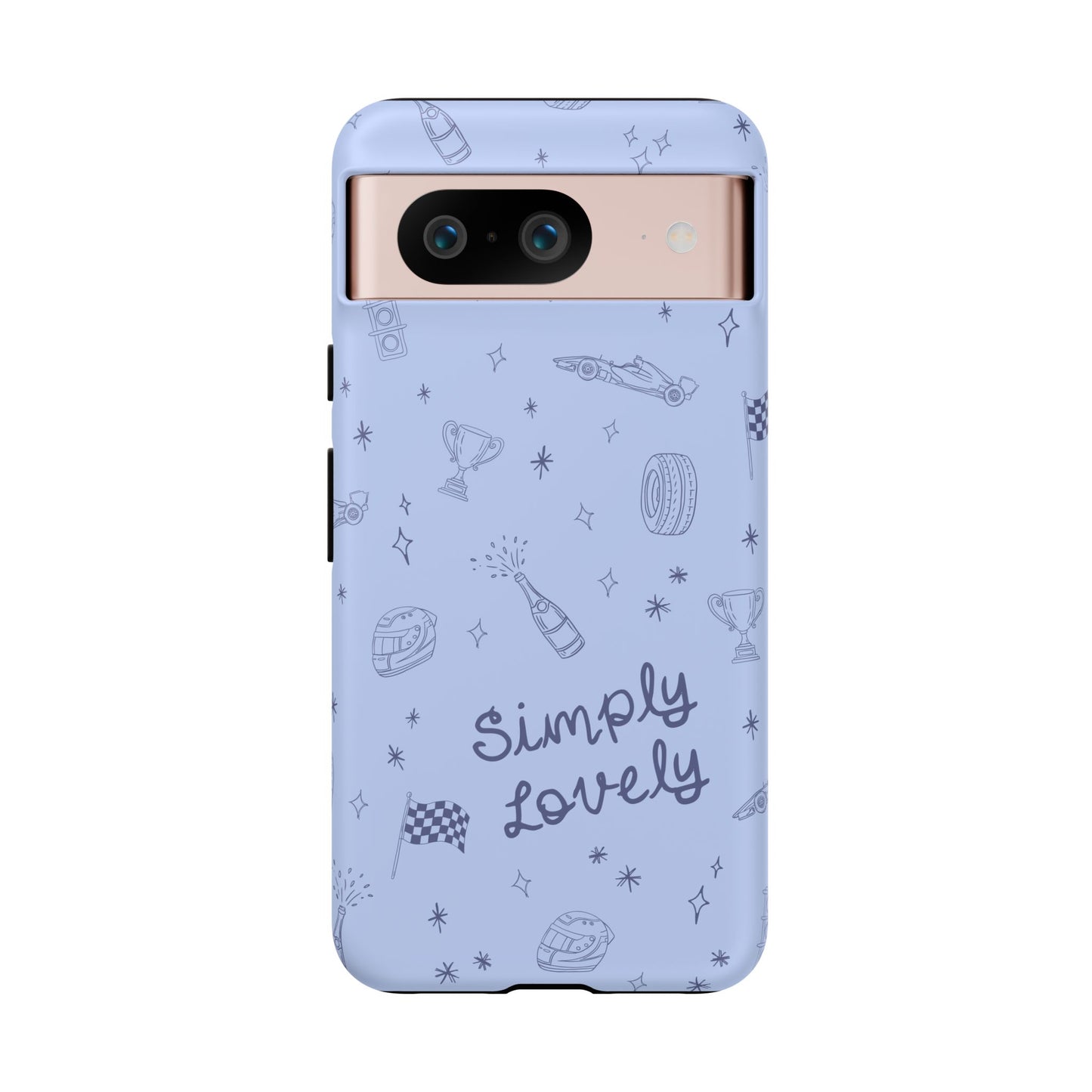 Blue Doodle "Simply Lovely" F1 Phone Case Design