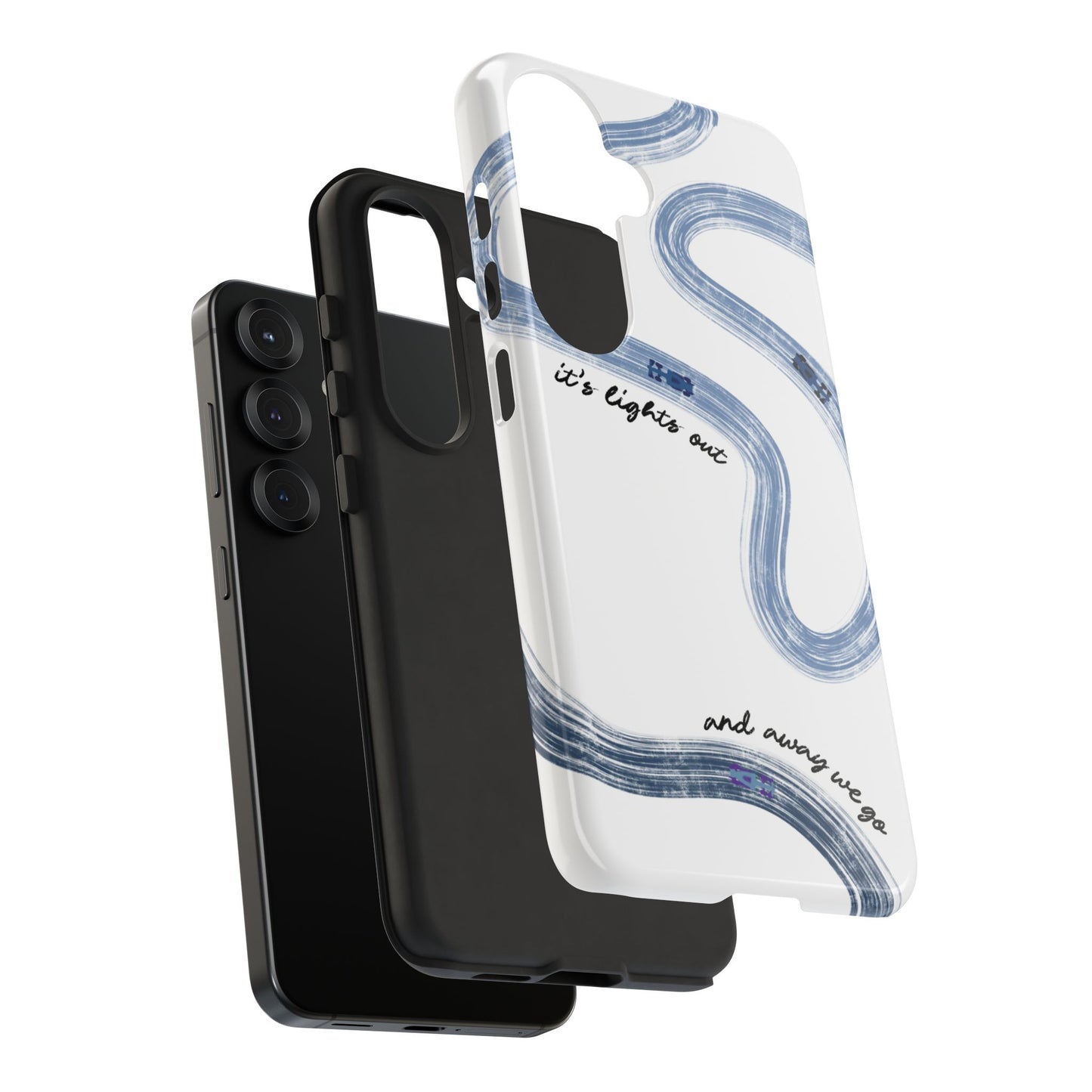 F1 Phone Case Blue Painted "its lights out and away we go", Trendy F1 Gift, Formula 1 Gift, Cute F1 Phone Case, Gift for F1 Fans