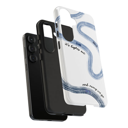F1 Phone Case Blue Painted "its lights out and away we go", Trendy F1 Gift, Formula 1 Gift, Cute F1 Phone Case, Gift for F1 Fans