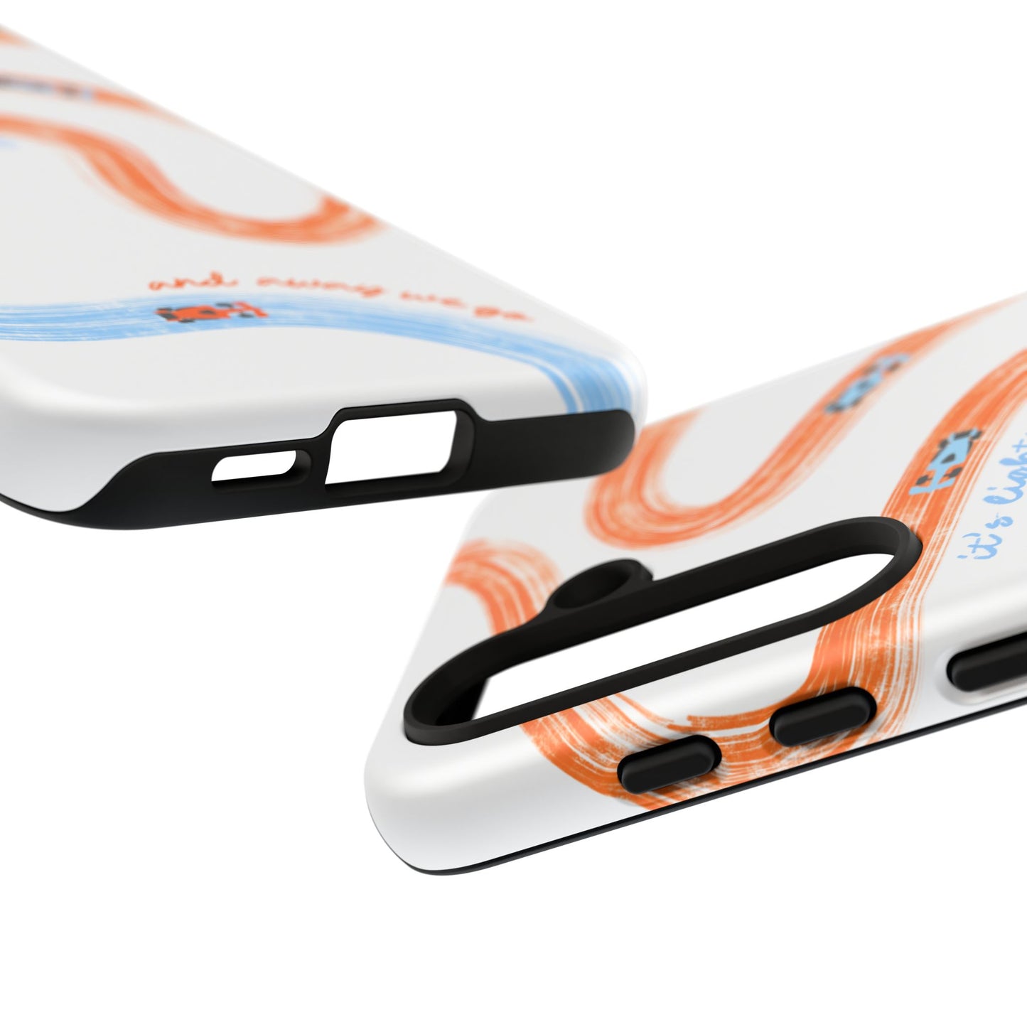 McLaren F1 Phone Case Orange and Blue Painted "its lights out and away we go", Trendy F1 Gift, Formula 1 Gift, Cute F1 Phone Case