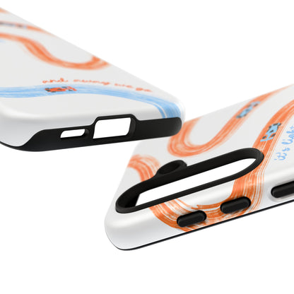 McLaren F1 Phone Case Orange and Blue Painted "its lights out and away we go", Trendy F1 Gift, Formula 1 Gift, Cute F1 Phone Case