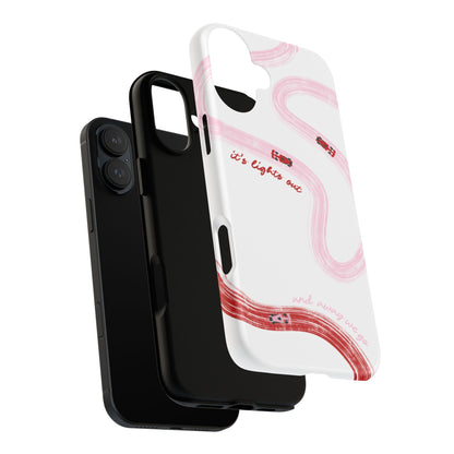 F1 Phone Case Pink and Red Painted "its lights out and away we go", Trendy F1 Gift, Formula 1 Gift, Cute F1 Phone Case, Unique Phone Case