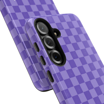 Simply Lovely Purple Checkered F1 Phone Case Design, Trendy F1 Gift, Formula 1 Gift, Cute F1 Phone Case