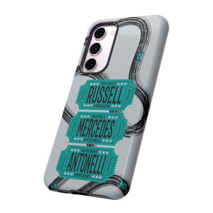Mercedes F1 Phone Case Painted Ticket Stubs, Trendy F1 Gift, Formula 1 Gift, Cute F1 Phone Case