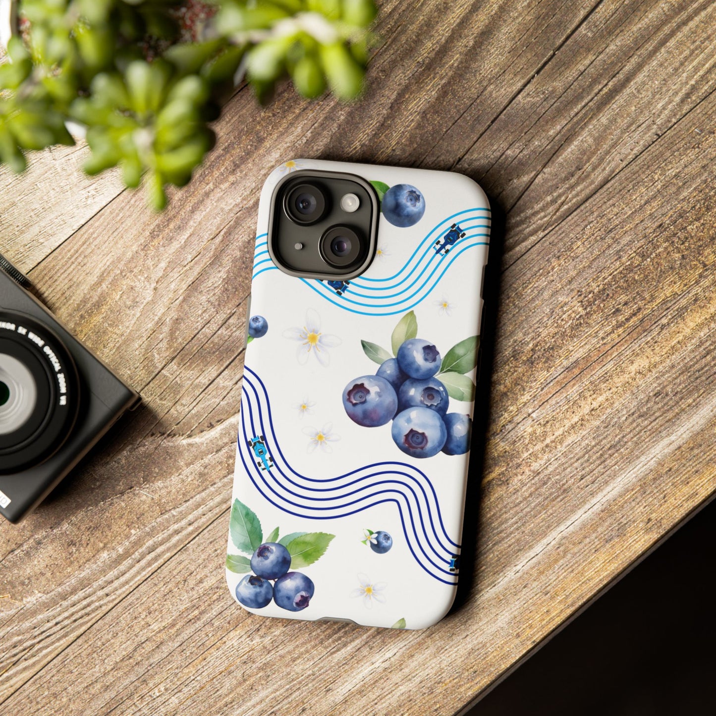 F1 Williams and Blueberries Phone Case, Trendy F1 Gift, Formula 1 Gift, Cute Fruit F1 Phone Case, Unique Phone Case