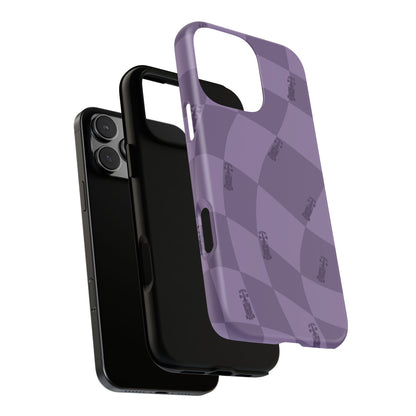 F1 Phone Case Purple Checkered Design, Trendy F1 Gift, Formula 1 Gift, Cute F1 Phone Case, Unique Formula One Phone Case