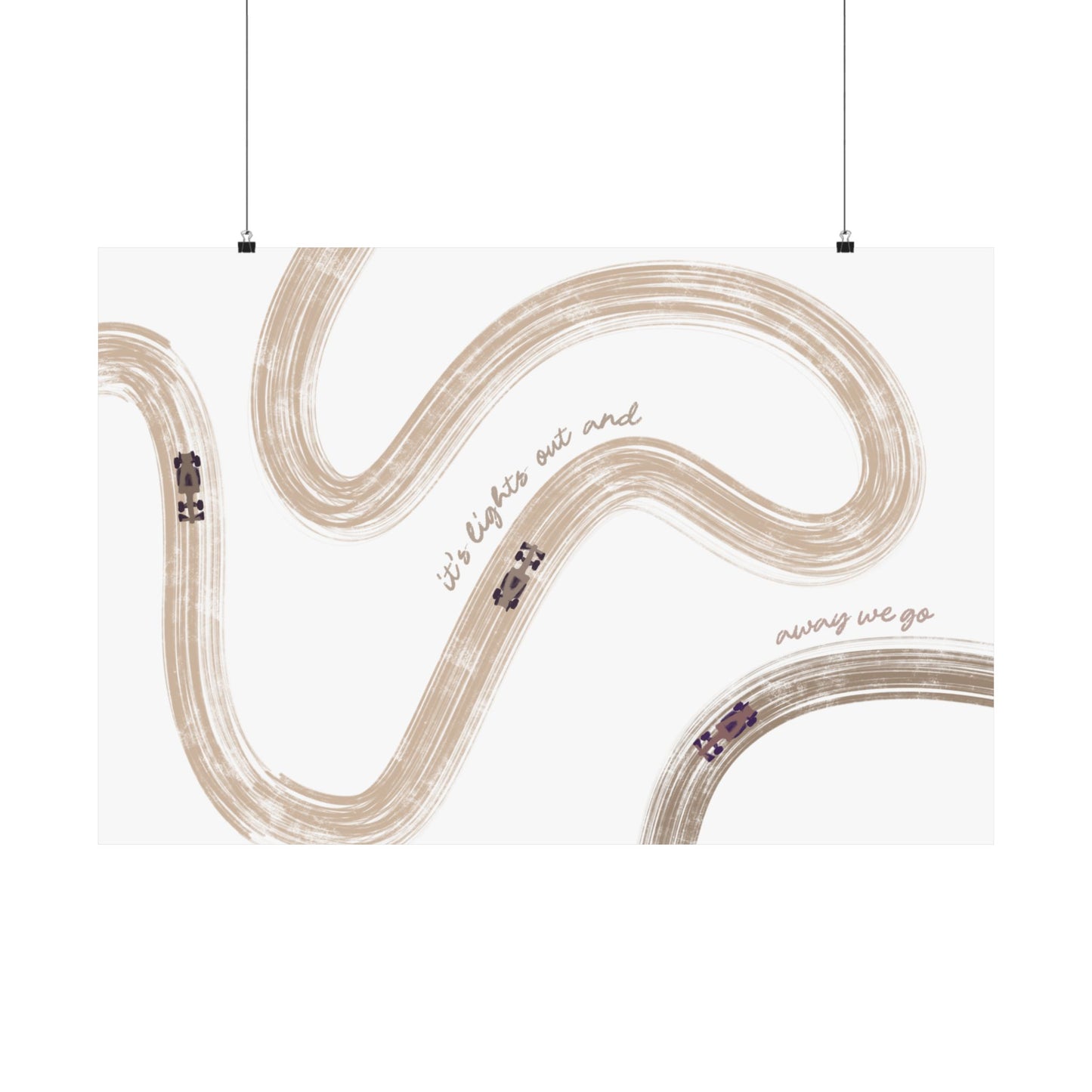 Neutral Beige F1 Matte Horizontal Poster | US SIZING