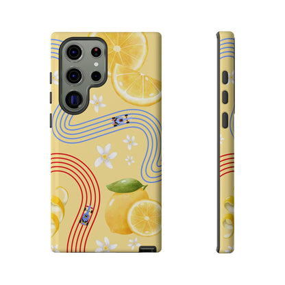 Yellow F1 Racing Bulls and Lemons Phone Case, Trendy F1 Gift, Formula 1 Gift, Cute Fruit F1 Phone Case, Unique Phone Case