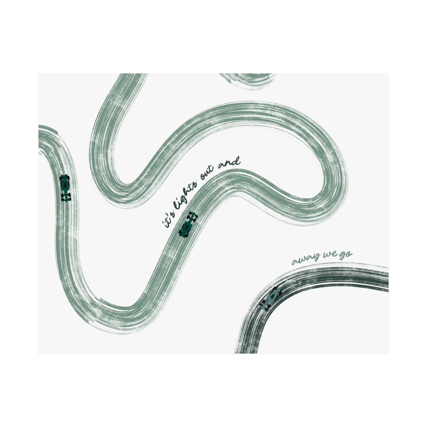 Green F1 Matte Horizontal Poster | US SIZING