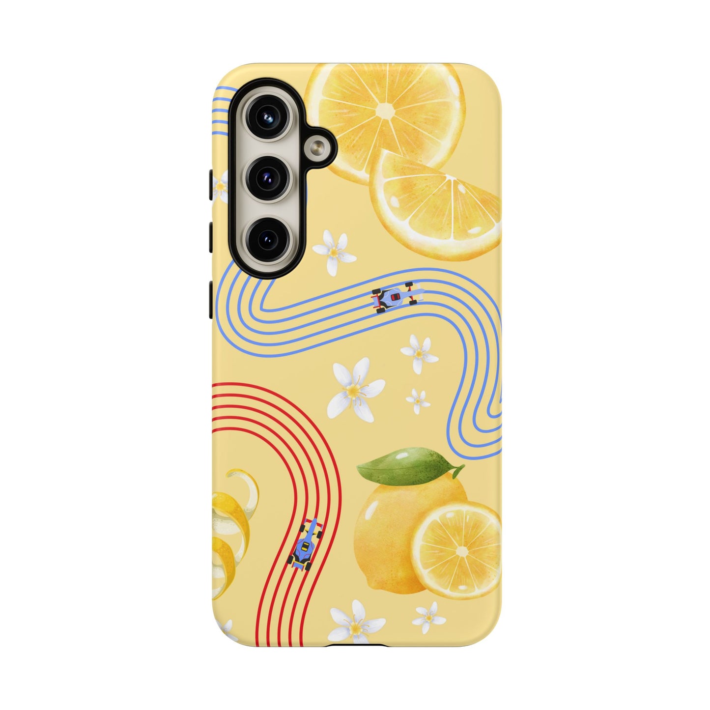 Yellow F1 Racing Bulls and Lemons Phone Case, Trendy F1 Gift, Formula 1 Gift, Cute Fruit F1 Phone Case, Unique Phone Case