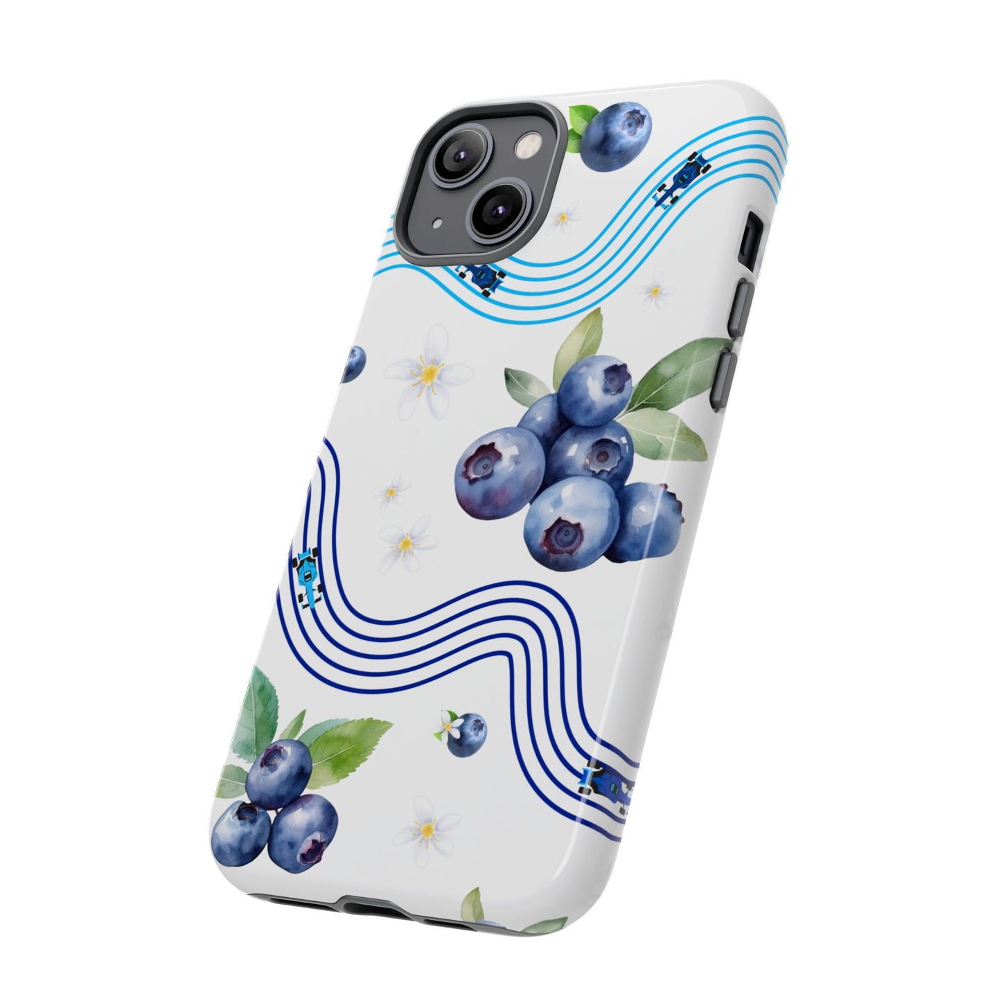 F1 Williams and Blueberries Phone Case, Trendy F1 Gift, Formula 1 Gift, Cute Fruit F1 Phone Case, Unique Phone Case