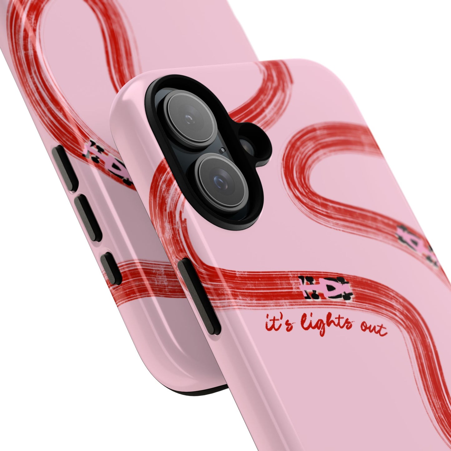 F1 Phone Case Pink and Red Painted "its lights out and away we go", Trendy F1 Gift, Formula 1 Gift, Cute F1 Phone Case, Unique Phone Case