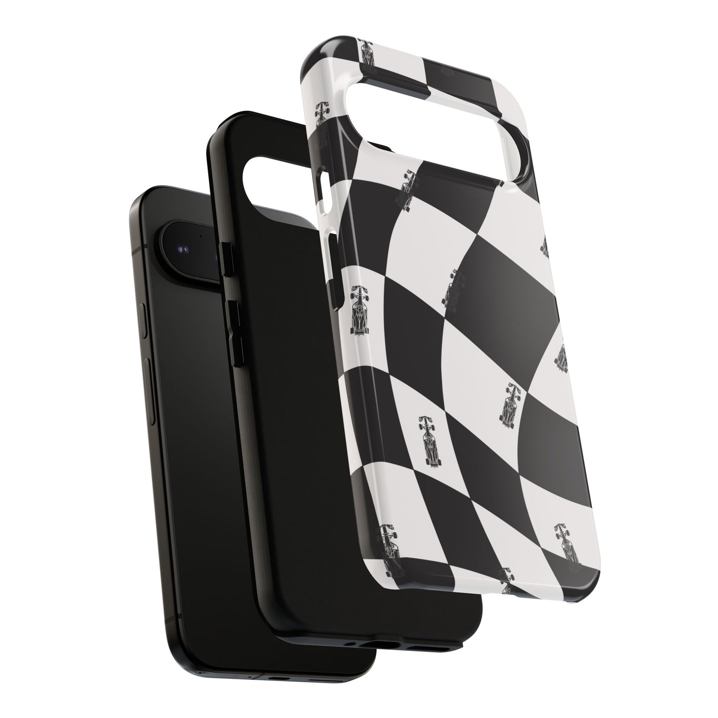 F1 Phone Case Black and White Checkered Design, Trendy F1 Gift, Formula 1 Gift, Cute F1 Phone Case, Unique Formula One Phone Case