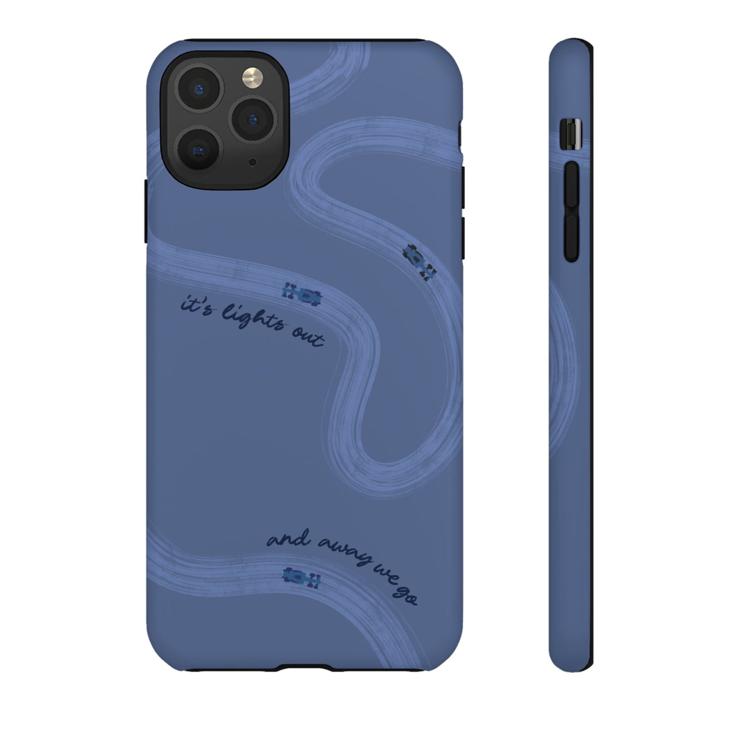 F1 Phone Case Monochrome Dark Blue Painted "its lights out and away we go", Trendy F1 Gift, Formula 1 Gift, Cute F1 Phone Case, Phone Case