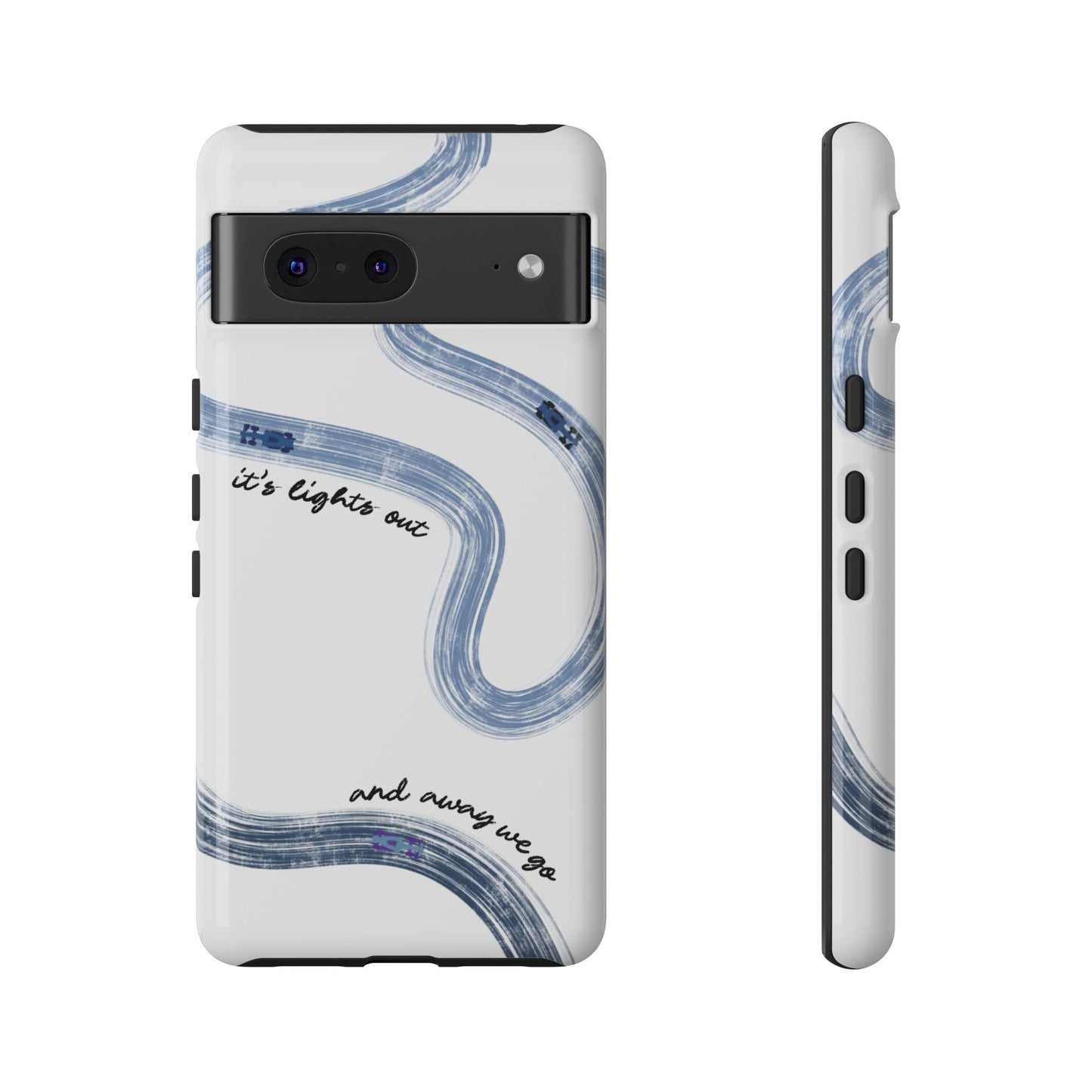 F1 Phone Case Blue Painted "its lights out and away we go", Trendy F1 Gift, Formula 1 Gift, Cute F1 Phone Case, Gift for F1 Fans