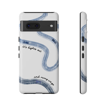 F1 Phone Case Blue Painted "its lights out and away we go", Trendy F1 Gift, Formula 1 Gift, Cute F1 Phone Case, Gift for F1 Fans