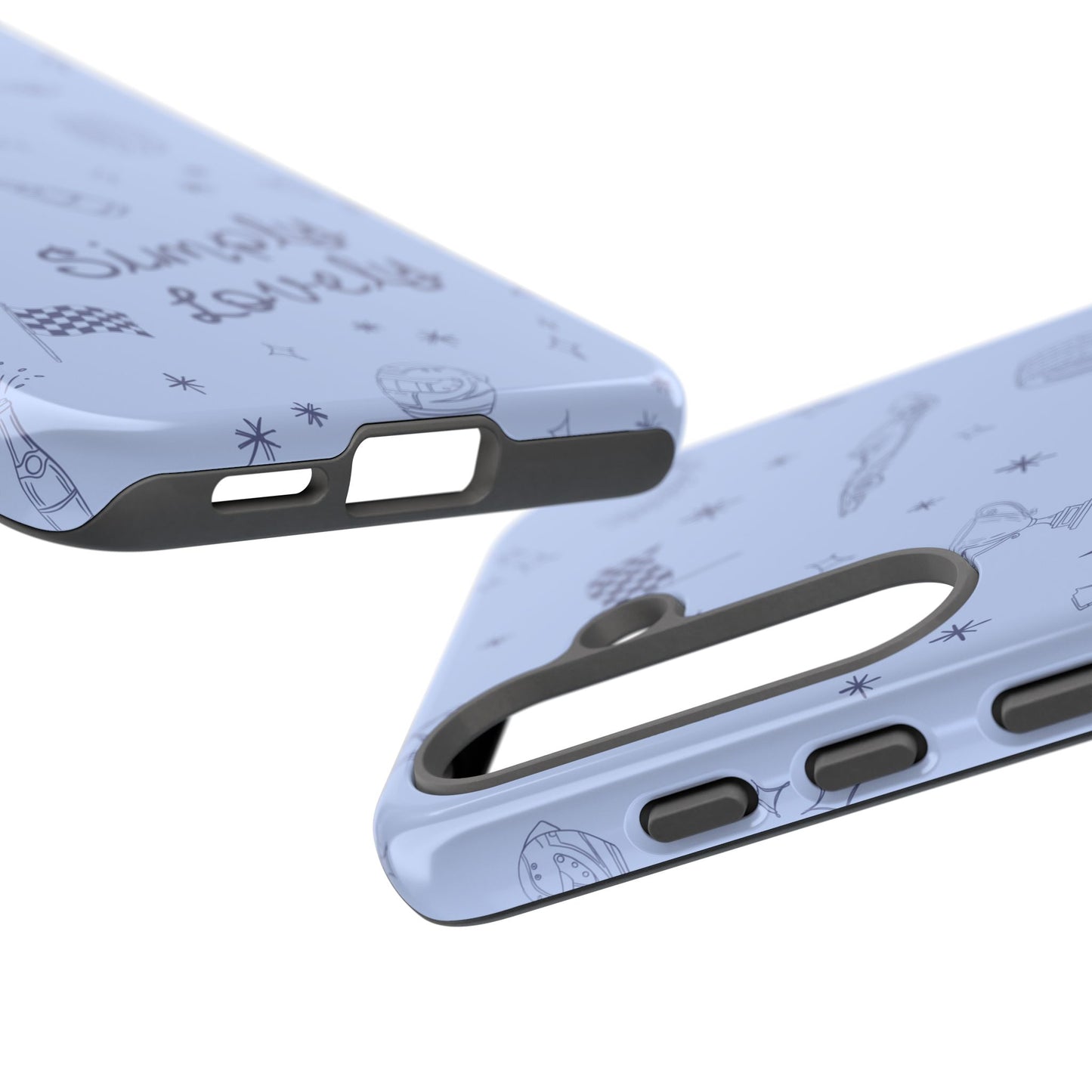 Blue Doodle "Simply Lovely" F1 Phone Case Design
