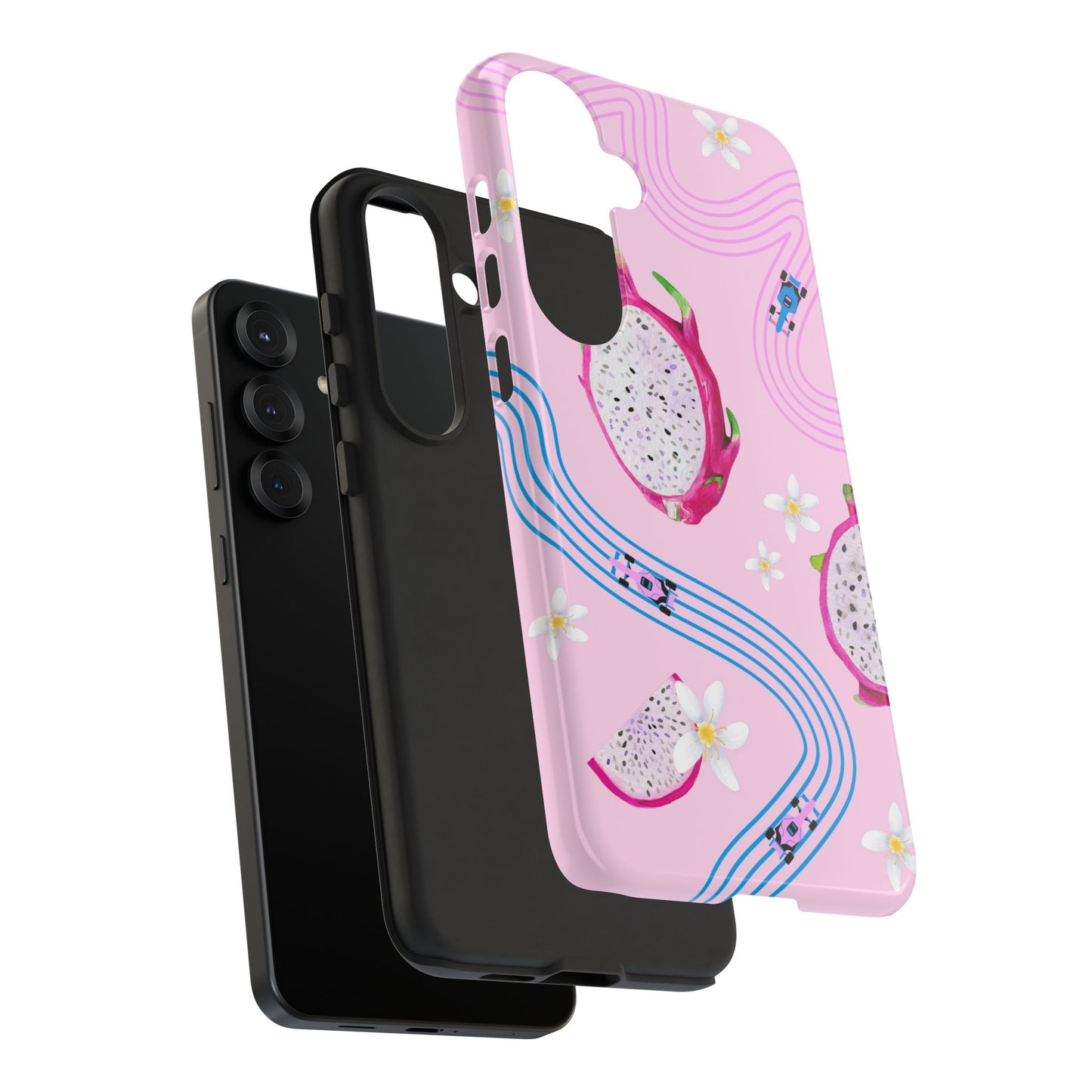 Pink F1 Alpine and Dragonfruit Phone Case, Trendy F1 Gift, Formula 1 Gift, Cute Fruit F1 Phone Case, Unique Phone Case