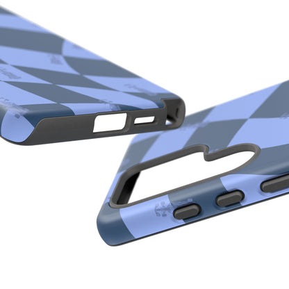 F1 Phone Case Blue Checkerboard Design, Trendy F1 Gift, Formula 1 Gift, Cute F1 Phone Case, Unique Formula One Phone Case