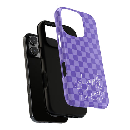 Simply Lovely Purple Checkered F1 Phone Case Design, Trendy F1 Gift, Formula 1 Gift, Cute F1 Phone Case