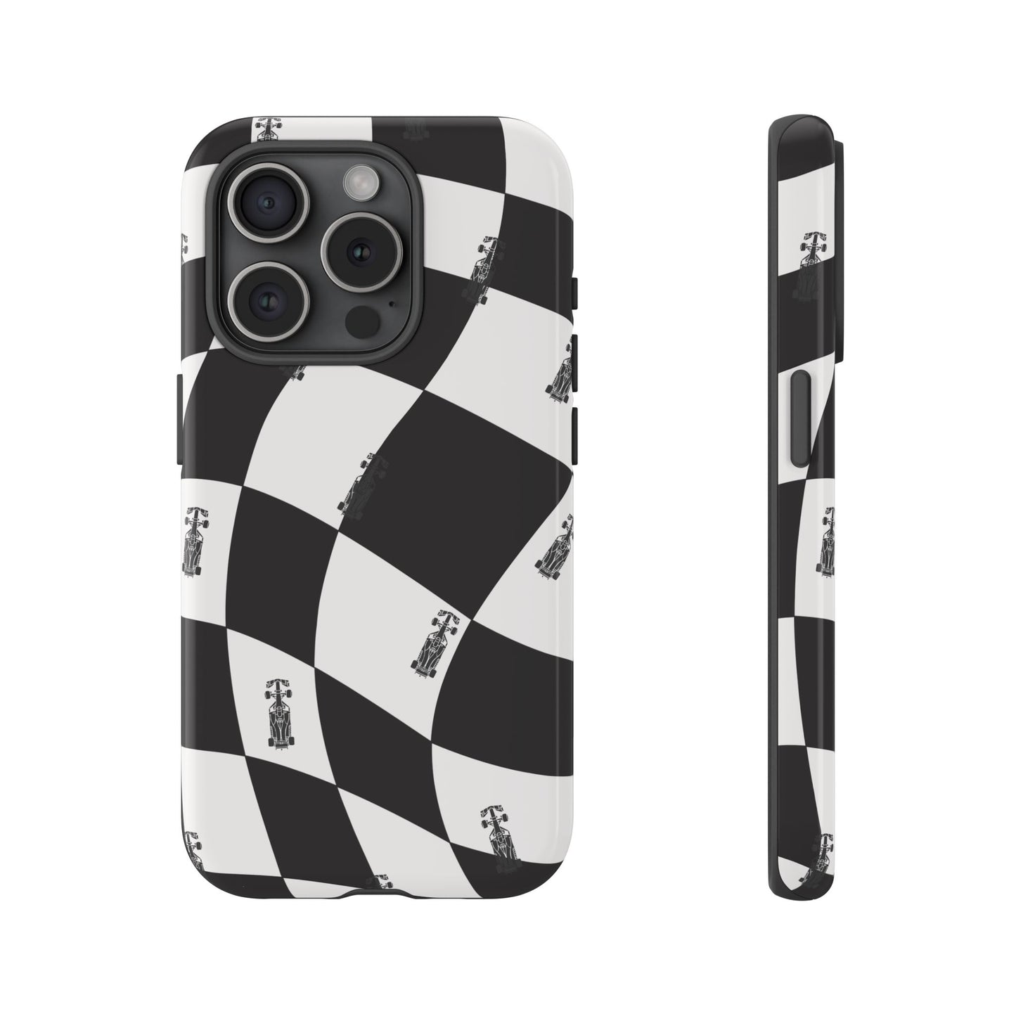 F1 Phone Case Black and White Checkered Design, Trendy F1 Gift, Formula 1 Gift, Cute F1 Phone Case, Unique Formula One Phone Case