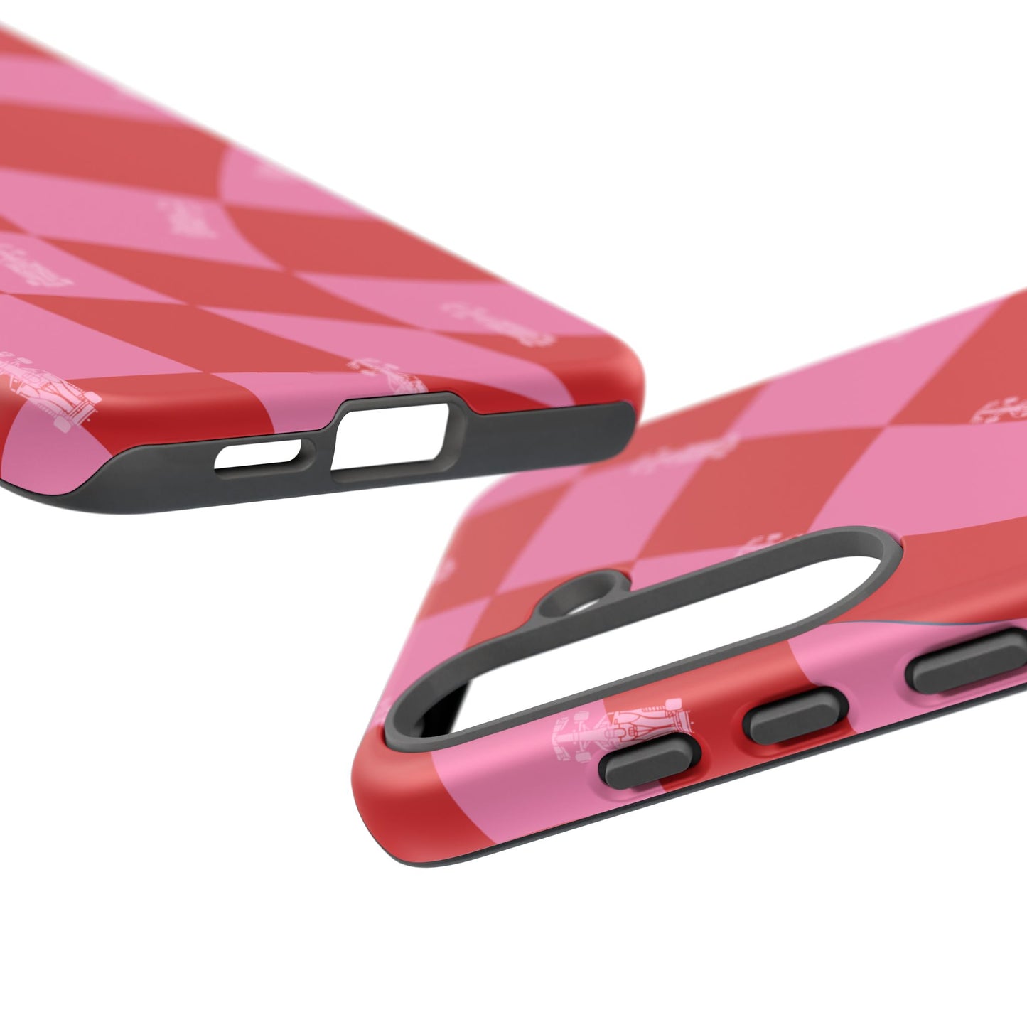 F1 Phone Case Pink and Red Checkerboard Design, Trendy F1 Gift, Girly Formula 1 Gift, Cute F1 Phone Case, Unique Formula One Phone Case