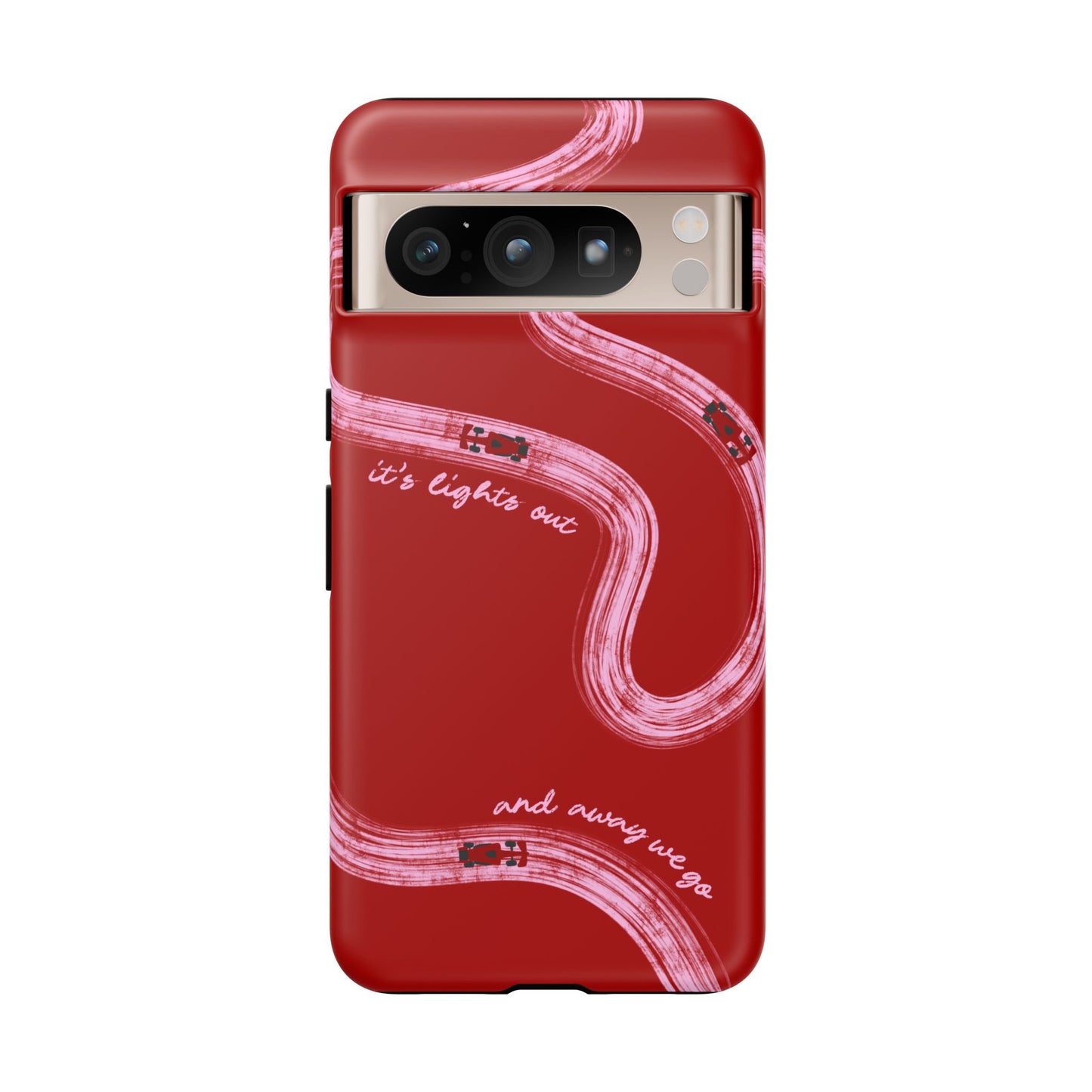 Red and Pink Lights Out F1 Phone Case Design, Trendy F1 Gift, Formula 1 Gift, Cute F1 Phone Case, Unique Formula One Phone Case