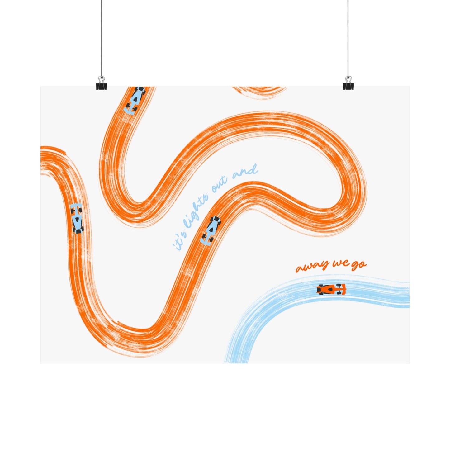 McLaren Orange and Blue Matte Horizontal Poster | US SIZING