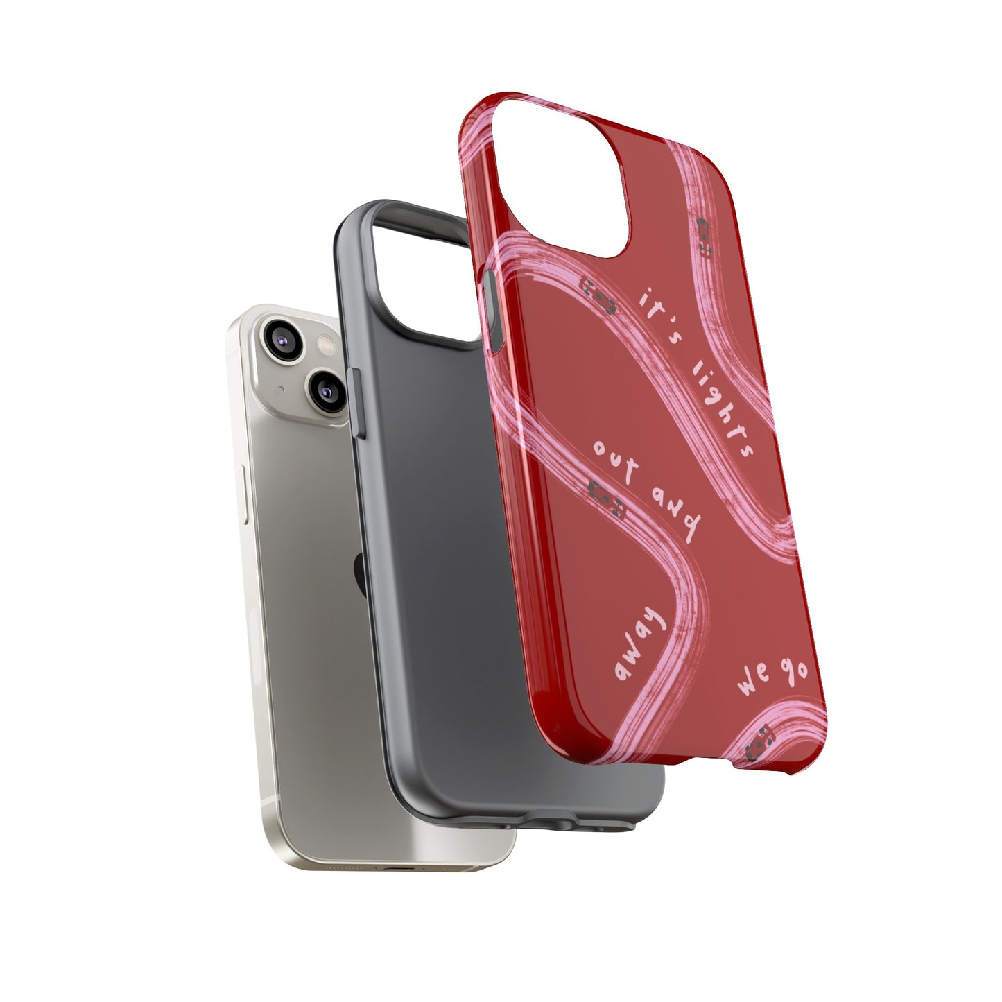 Red and Pink Lights Out F1 Phone Case Design, Trendy F1 Gift, Formula 1 Gift, Cute F1 Phone Case, Unique Formula One Phone Case