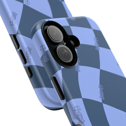 F1 Phone Case Blue Checkerboard Design, Trendy F1 Gift, Formula 1 Gift, Cute F1 Phone Case, Unique Formula One Phone Case
