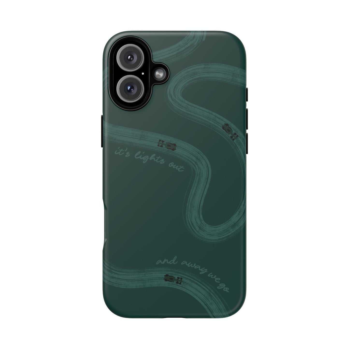 F1 Phone Case Monochrome Green Painted "its lights out and away we go", Trendy F1 Gift, Formula 1 Gift, Cute F1 Phone Case, Phone Case