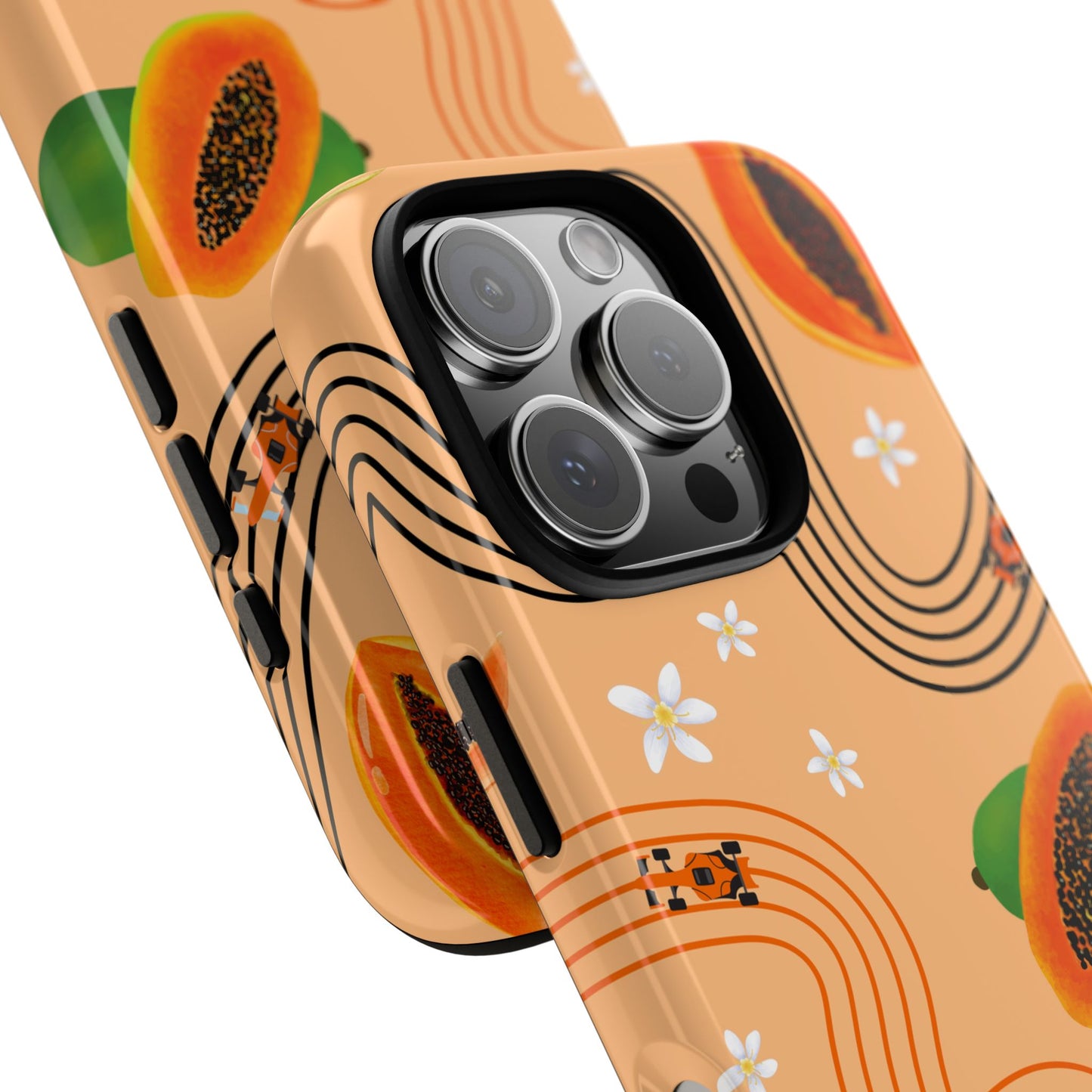 Orange F1 McLaren and Papaya Phone Case, Trendy F1 Gift, Formula 1 Gift, Cute Fruit F1 Phone Case, Unique Phone Case