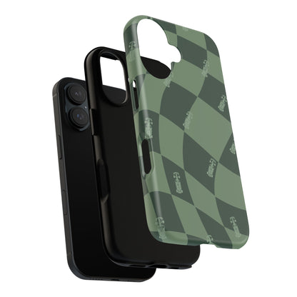 F1 Phone Case Green Checkerboard Design, Trendy F1 Gift, Formula 1 Gift, Cute F1 Phone Case, Unique Formula One Phone Case