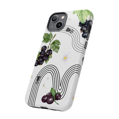 F1 Cadillac and Black Currants Phone Case, Trendy F1 Gift, Formula 1 Gift, Cute Fruit F1 Phone Case, Unique Phone Case