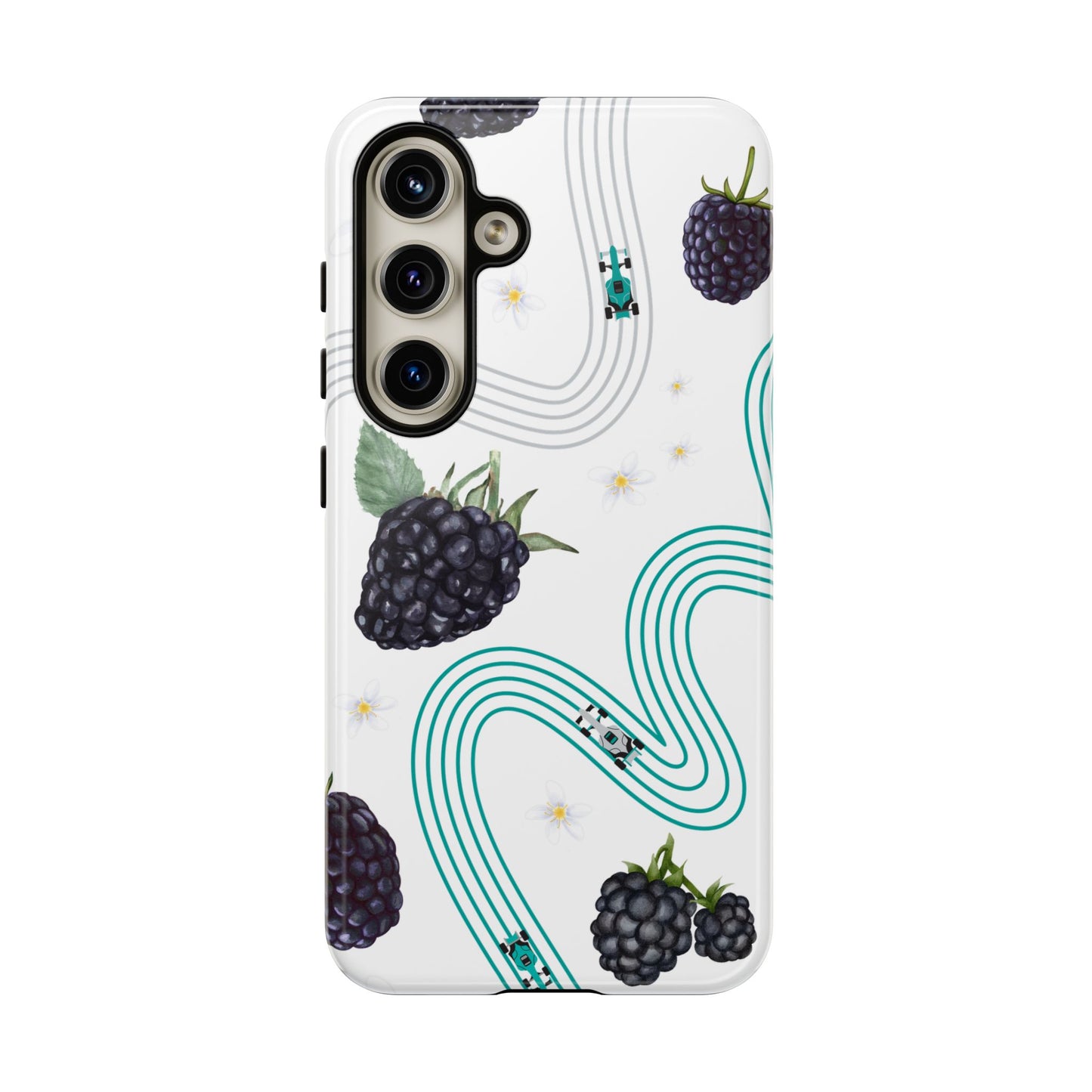 F1 Mercedes and Blackberries Phone Case , Trendy F1 Gift, Formula 1 Gift, Cute Fruit F1 Phone Case, Unique Phone Case