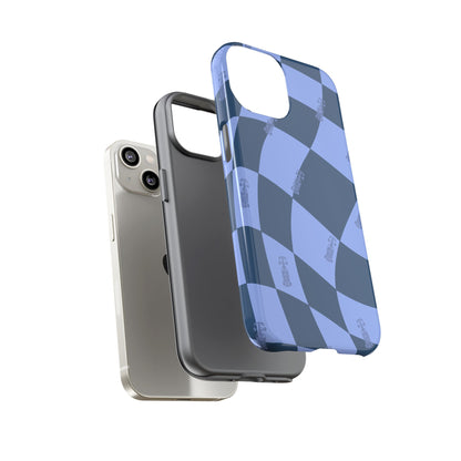 F1 Phone Case Blue Checkerboard Design, Trendy F1 Gift, Formula 1 Gift, Cute F1 Phone Case, Unique Formula One Phone Case