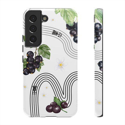 F1 Cadillac and Black Currants Phone Case, Trendy F1 Gift, Formula 1 Gift, Cute Fruit F1 Phone Case, Unique Phone Case