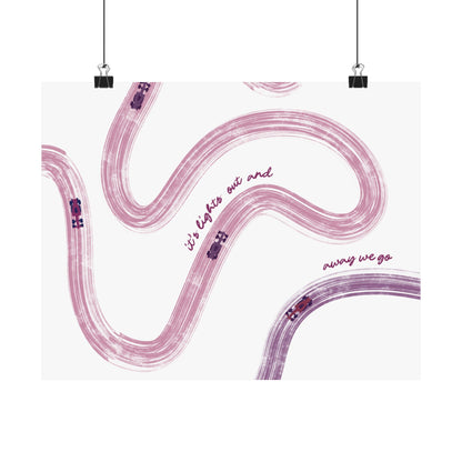 Mauve and Purple F1 Matte Horizontal Poster | US SIZING