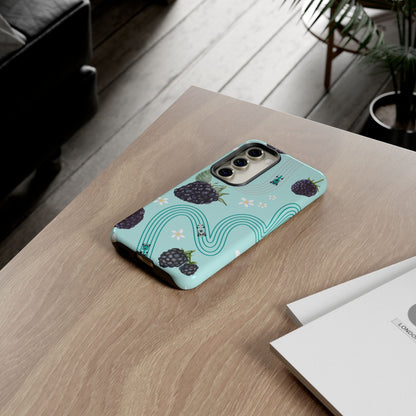 Teal F1 Mercedes and Blackberries Phone Case , Trendy F1 Gift, Formula 1 Gift, Cute Fruit F1 Phone Case, Unique Phone Case