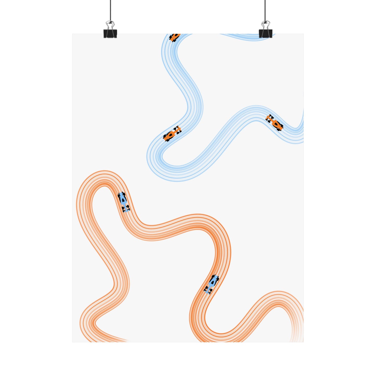 McLaren Orange and Blue F1 Matte Vertical Poster | Formula 1 Art Print (US SIZING)