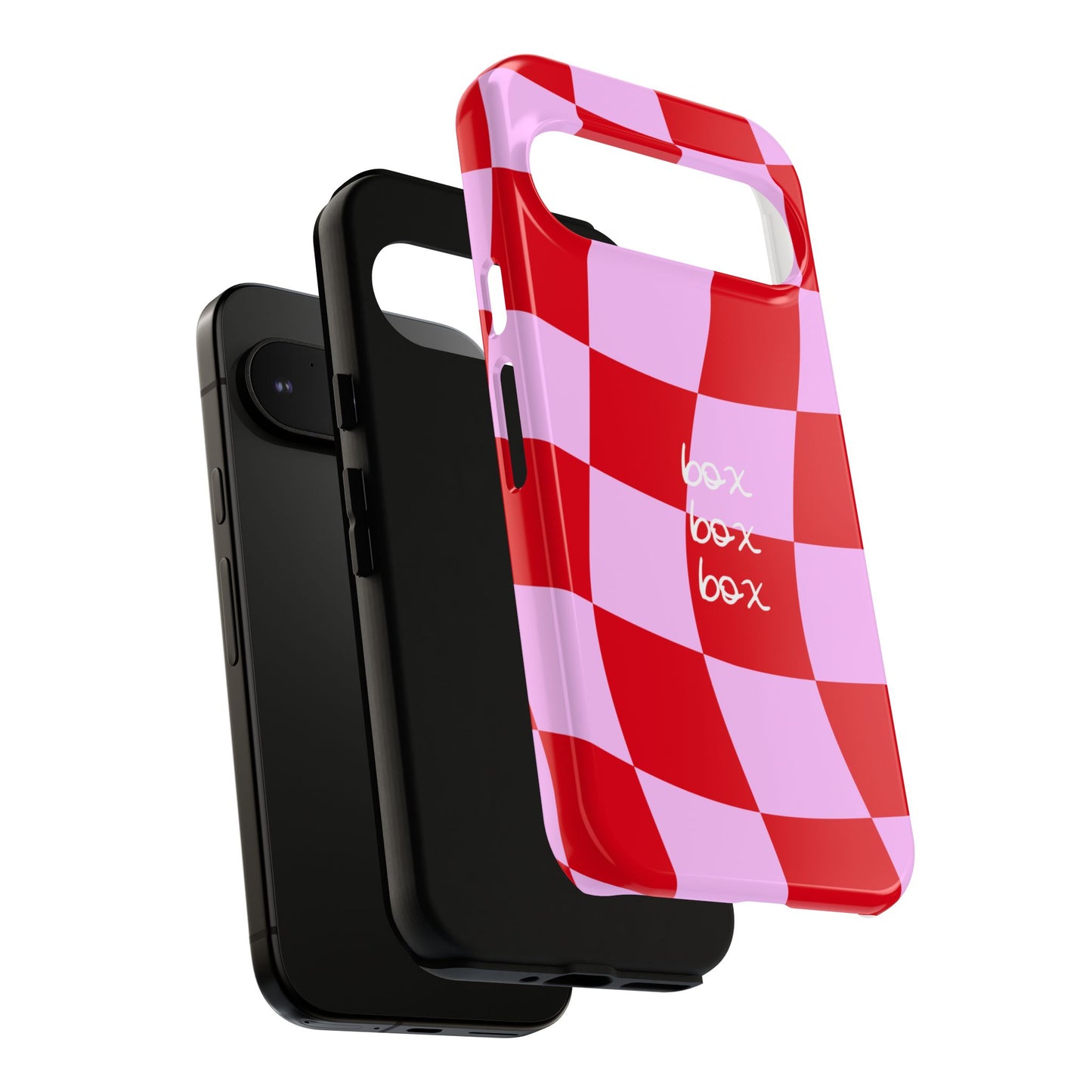 Pink and Red Checkered F1 Phone Case, Box Box Box F1 Phone Case