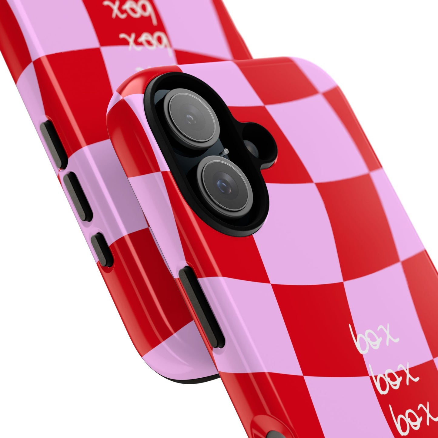 Pink and Red Checkered F1 Phone Case, Box Box Box F1 Phone Case